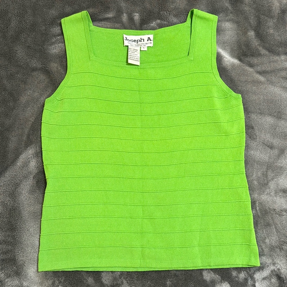 Vintage Green Joseph A. Wide Neck Tank Top Size Large